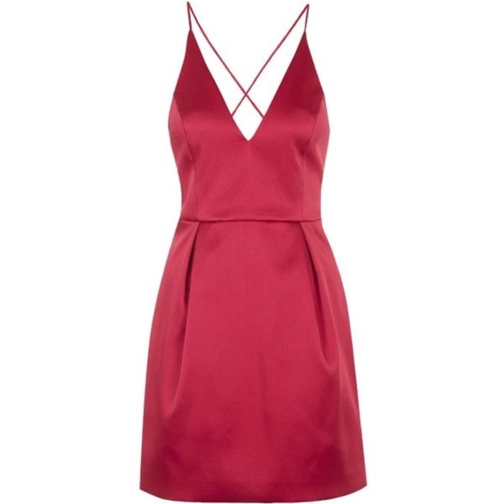 Satin Red Dress